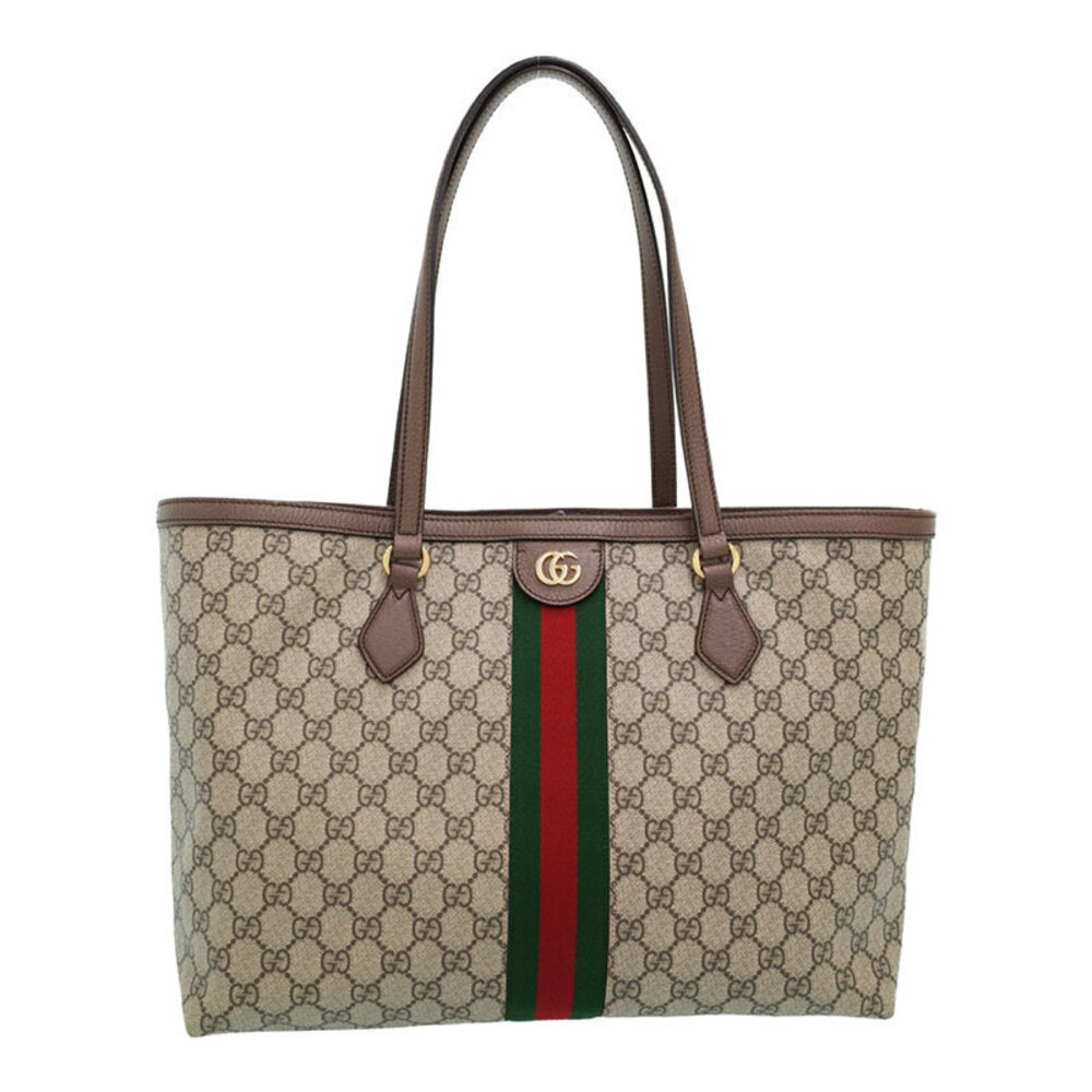 GUCCI Ophidia Supreme GG Tote Shoulder Bag Brown